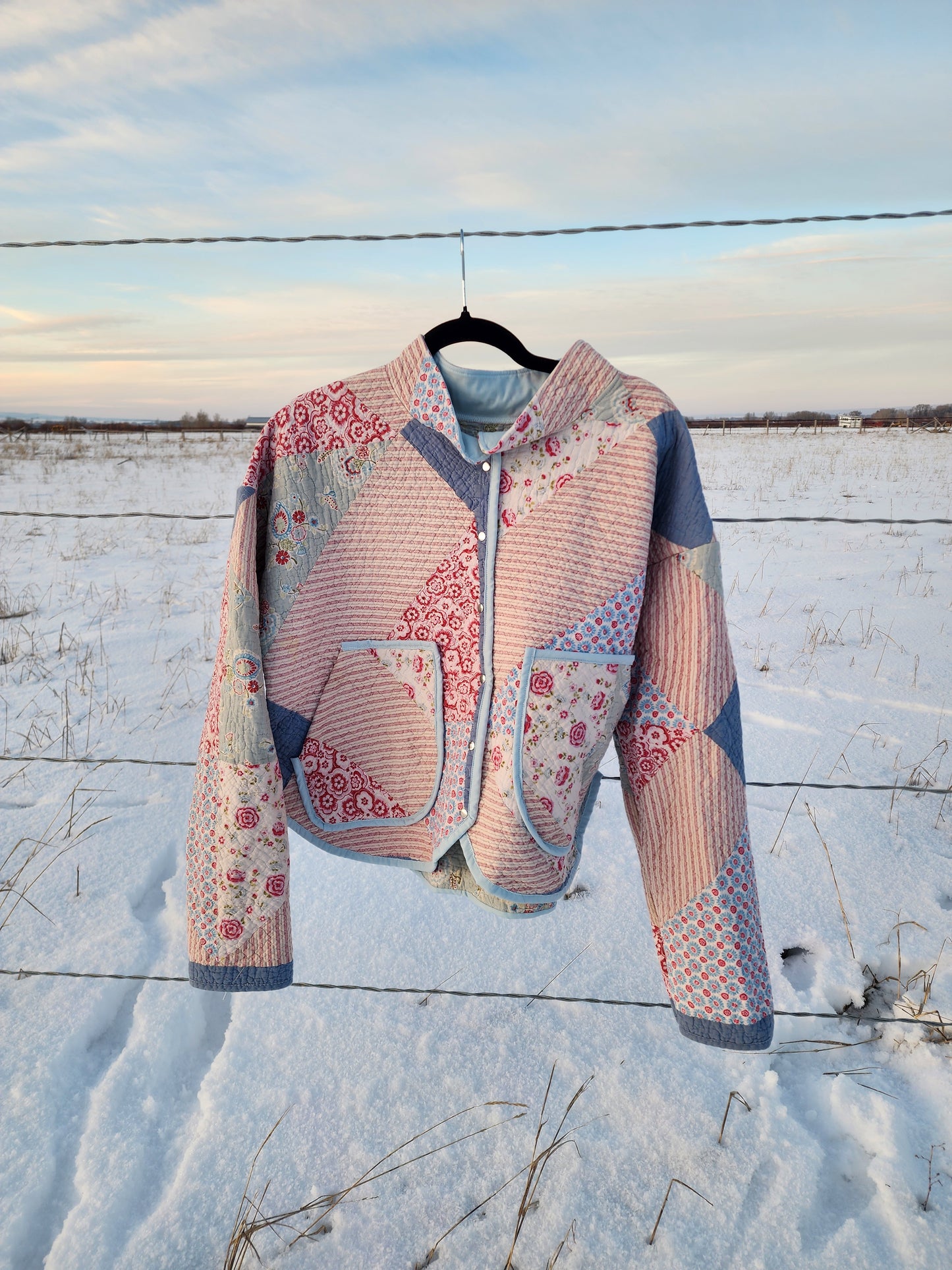 Quilted Jacket ~ Pink Rectangles