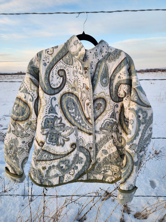 Quilted Jacket ~ Green Paisley