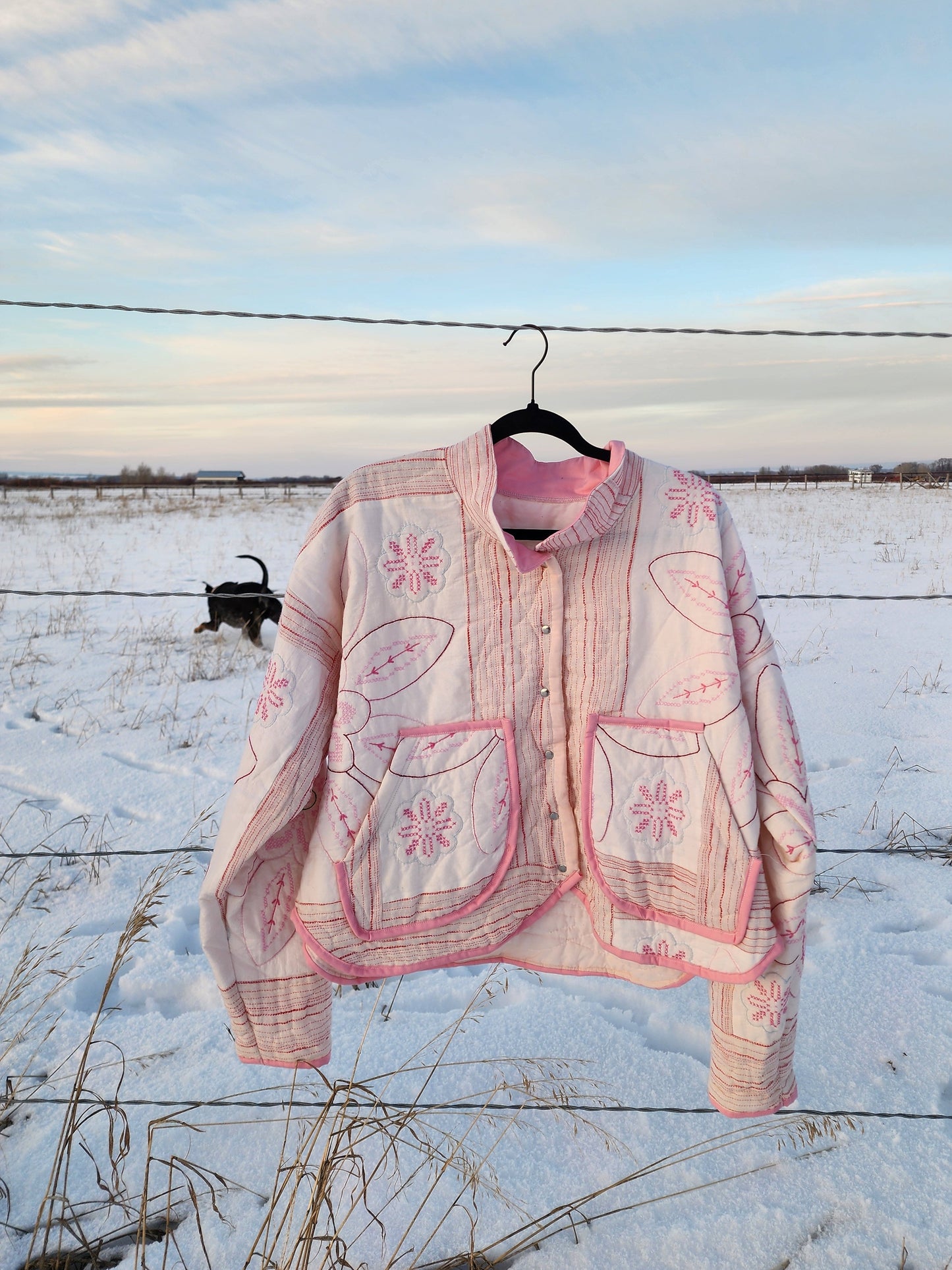 Quilted Jacket ~ Two tone Pink
