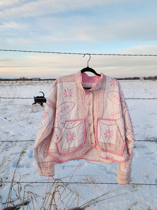 Quilted Jacket ~ Two tone Pink
